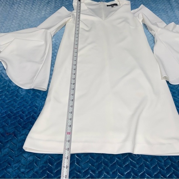 White Donna Ricco Bell Sleeve Dress Size 6 - Picture 5 of 6